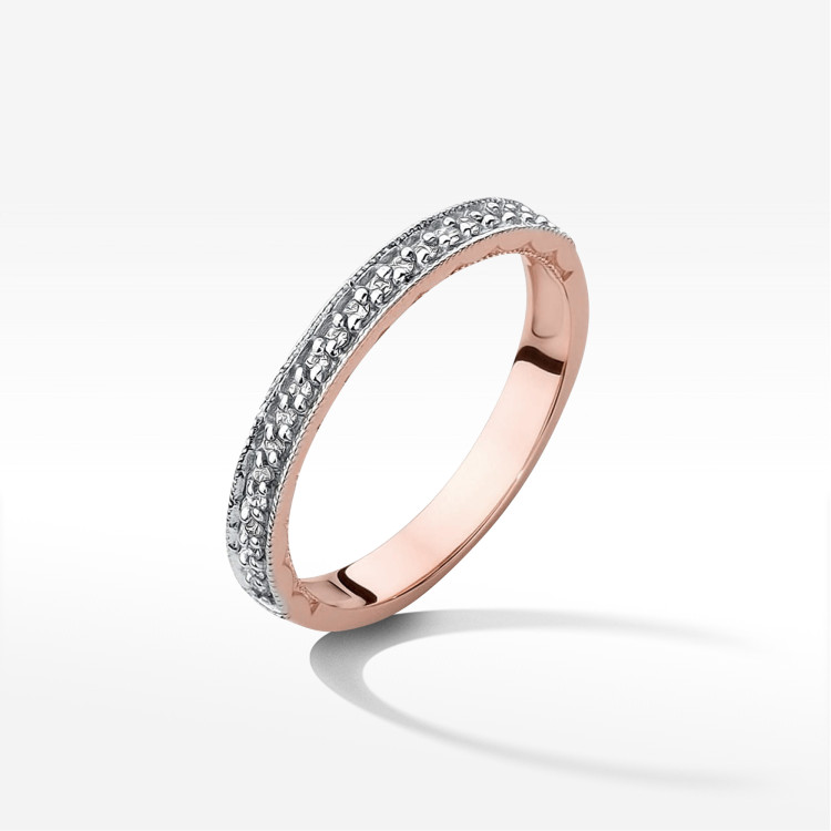 Pierścionek z diamentami 0.105ct różowe złoto W0521