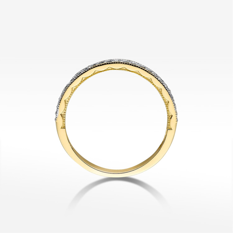Pierścionek z żółtego złota z diamentami - próba 585 0,105CT W-521A