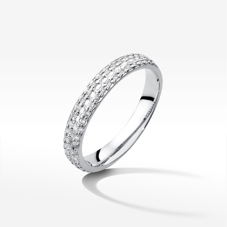 Pierścionek z diamentami 0,23ct białe złoto W0522