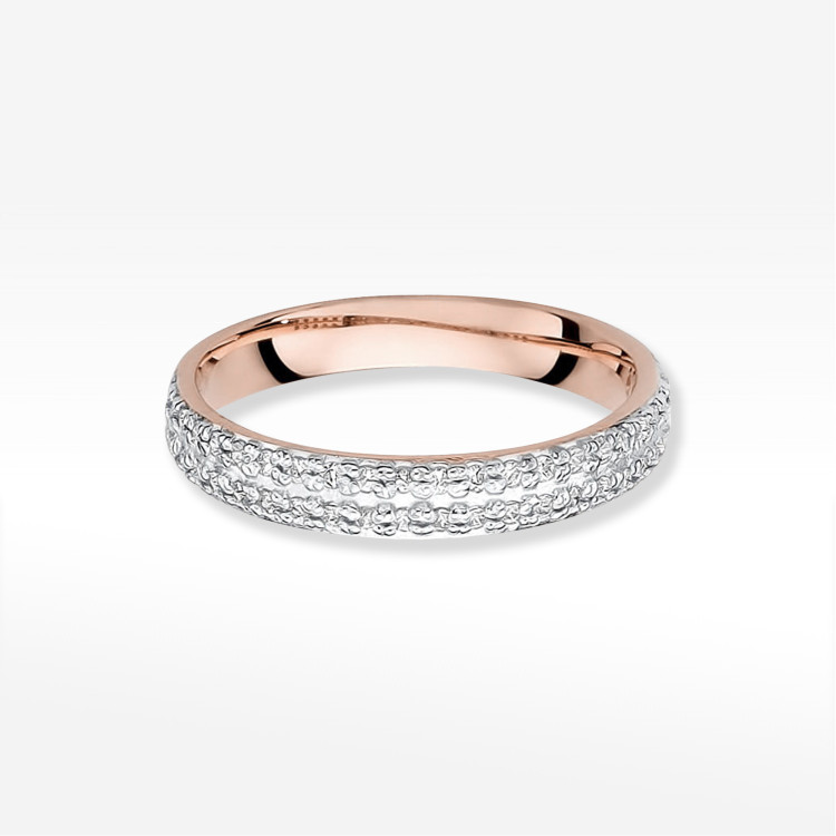 Pierścionek z diamentami 0,23ct różowe złoto W0522