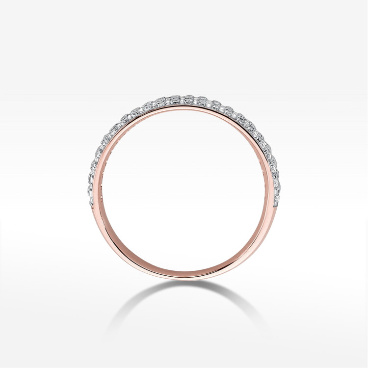 Pierścionek z diamentami 0,23ct różowe złoto W0522