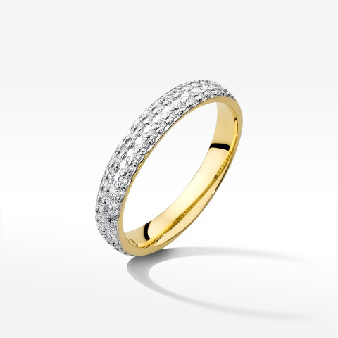 Pierścionek z diamentami 0,23ct żółte złoto W0522