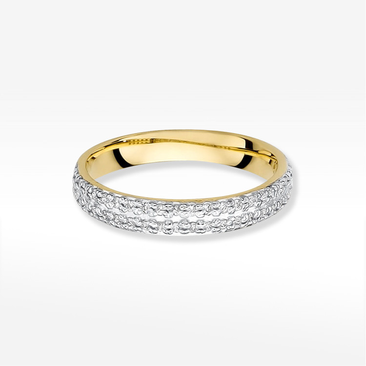 Pierścionek z diamentami 0,23ct żółte złoto W0522