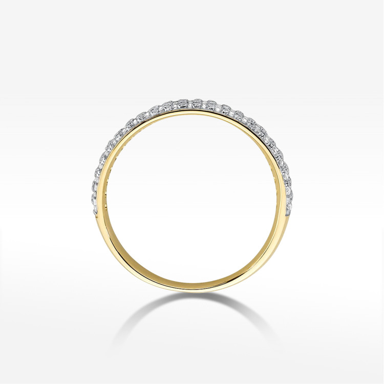 Pierścionek z diamentami 0,23ct żółte złoto W0522
