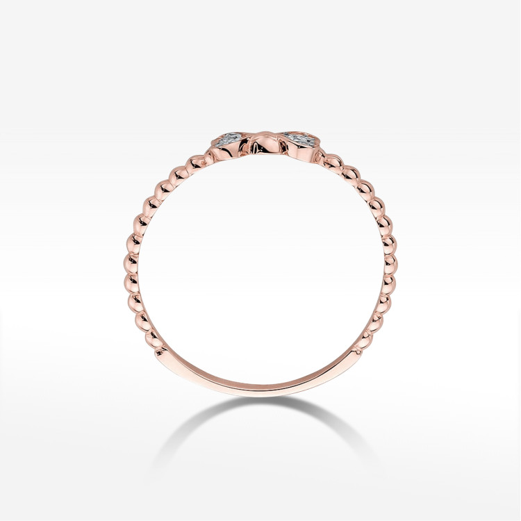 Pierścionek z diamentami 0,03ct różowe złoto W0523