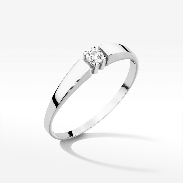 Pierścionek W0524 Diament 0,10ct białe złoto