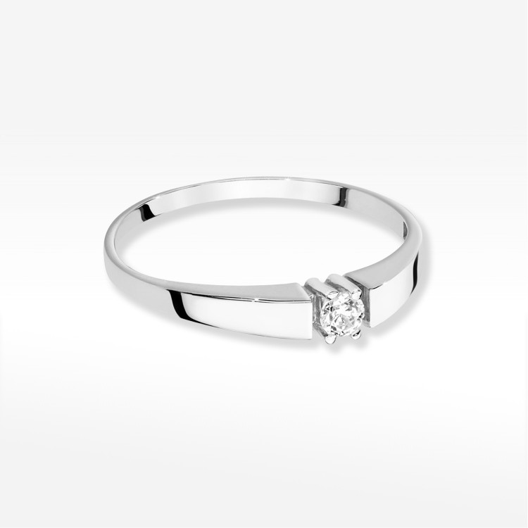 Pierścionek W0524 Diament 0,10ct białe złoto