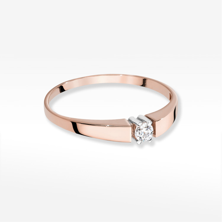Pierścionek W0524 Diament 0,10ct różowe złoto