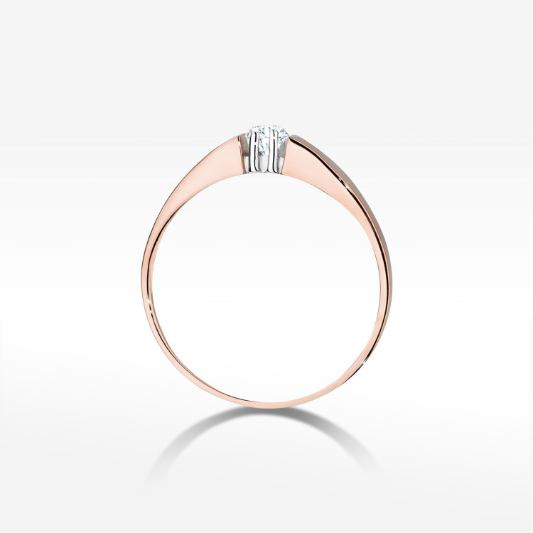 Pierścionek W0524 Diament 0,10ct różowe złoto