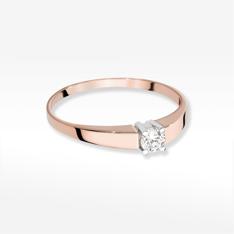 Pierścionek W0524 Diament 0,20ct różowe złoto
