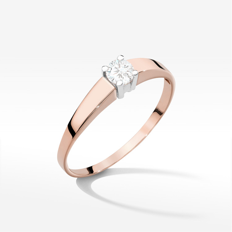 Pierścionek W0524 Diament 0,25ct różowe złoto