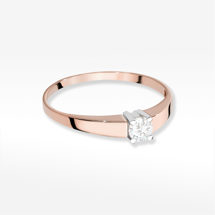 Pierścionek W0524 Diament 0,25ct różowe złoto