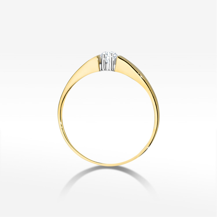 Pierścionek W0524 Diament 0,10ct żółte złoto