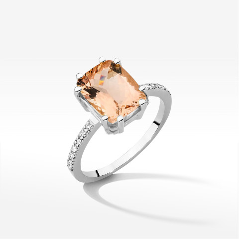 Pierścionek W0527 Morganit 2,87ct białe złoto