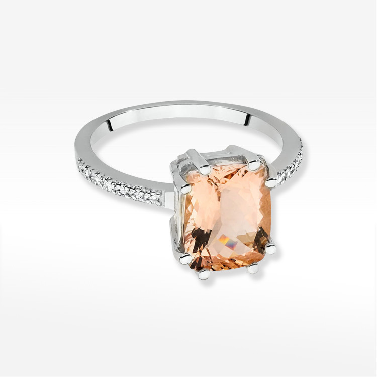 Pierścionek W0527 Morganit 2,87ct białe złoto