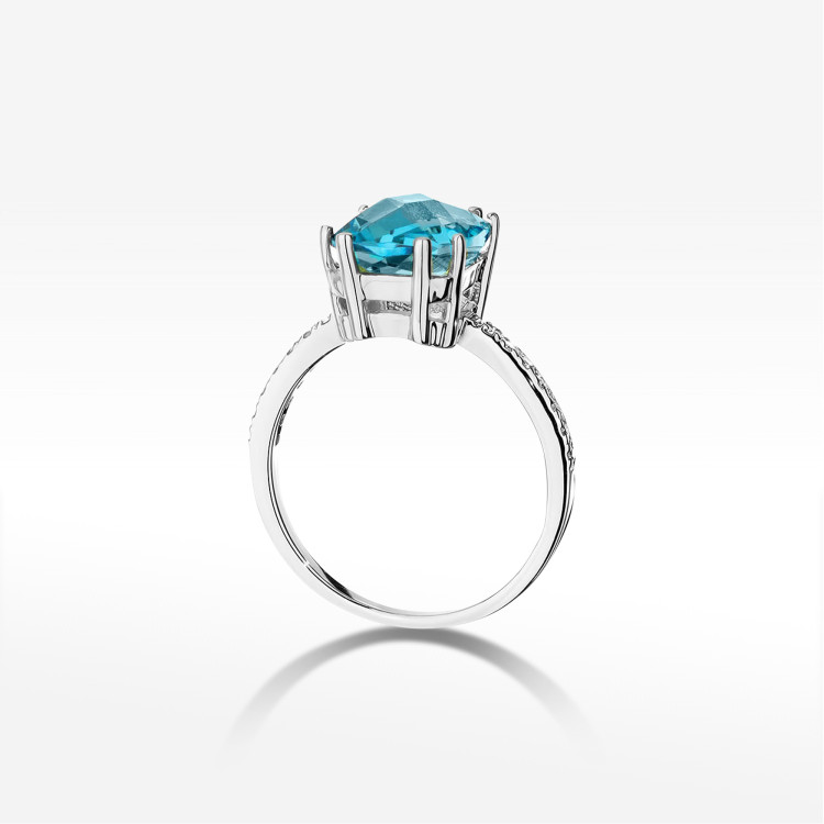 Pierścionek W0527 Topaz Swiss 3,07ct białe złoto