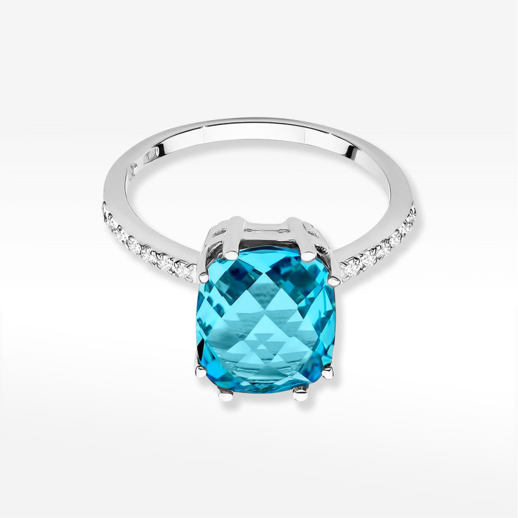Pierścionek W0527 Topaz Swiss 3,07ct białe złoto