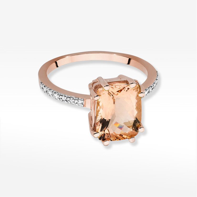 Pierścionek W0527 Morganit 2,87ct różowe złoto