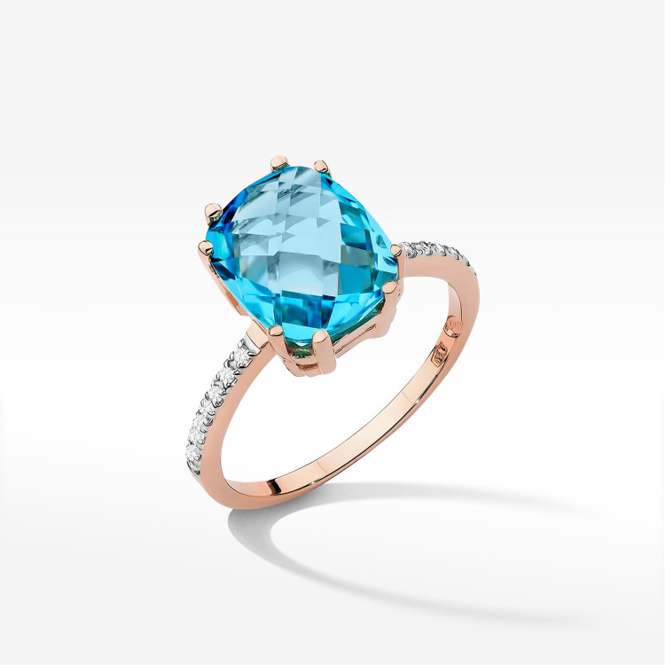 Pierścionek W0527 Topaz Swiss 3,07ct różowe złoto