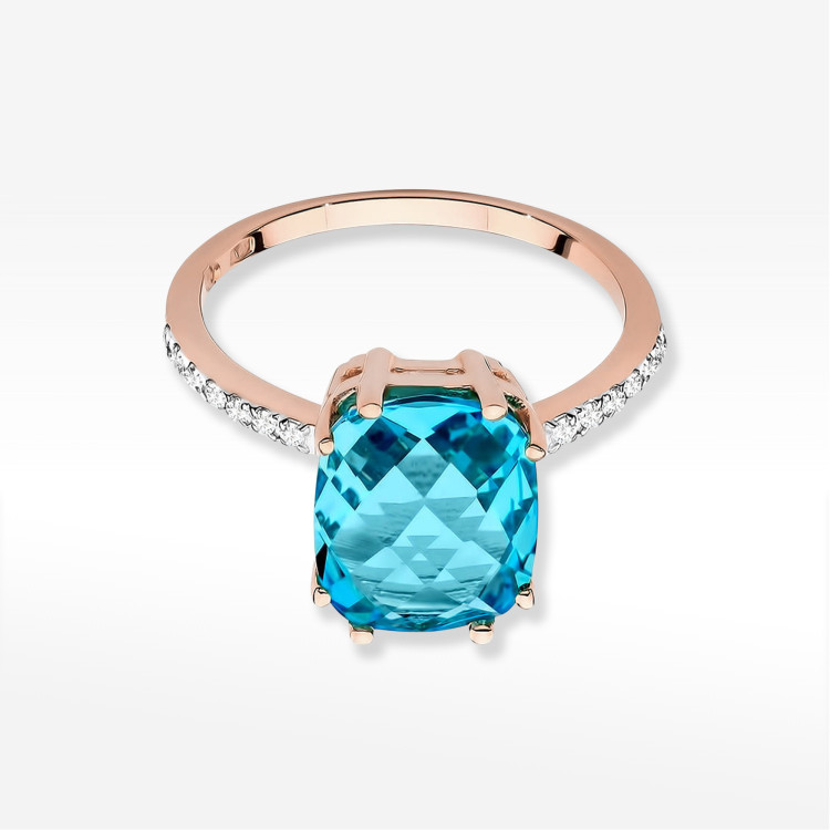 Pierścionek W0527 Topaz Swiss 3,07ct różowe złoto