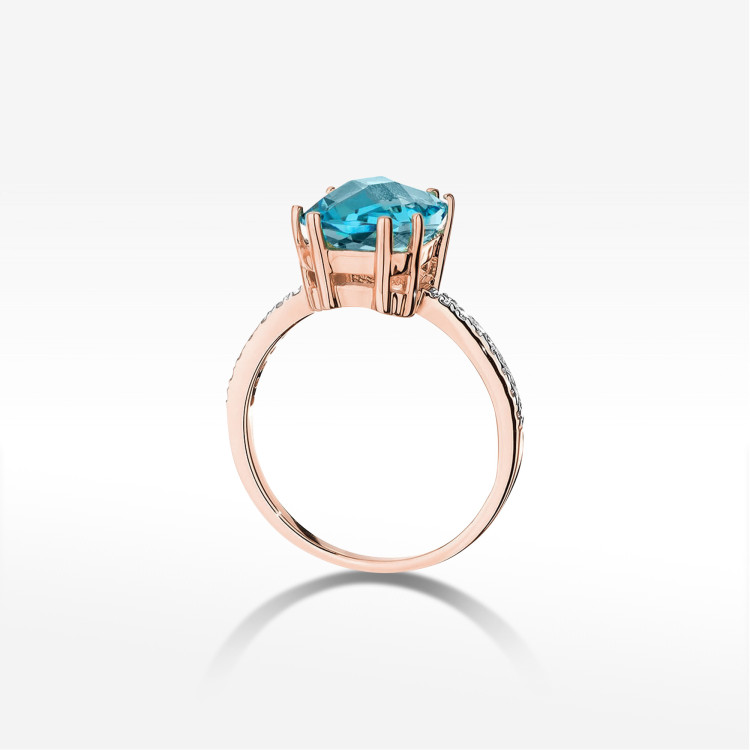 Pierścionek W0527 Topaz Swiss 3,07ct różowe złoto