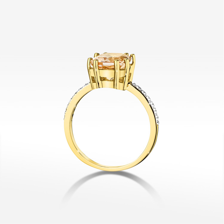 Pierścionek W0527 Morganit 2,87ct żółte złoto