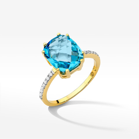 Pierścionek W0527 Topaz Swiss 3,07ct żółte złoto