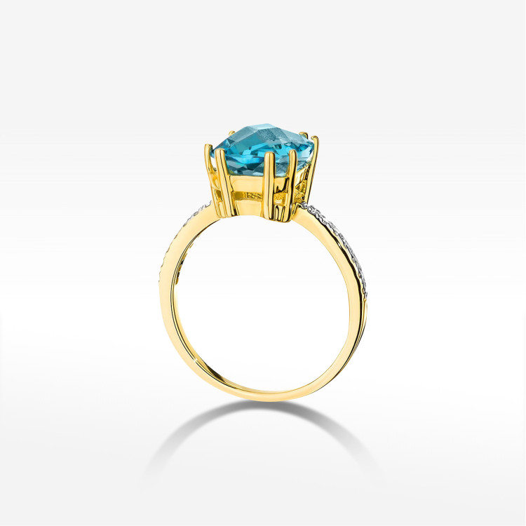 Pierścionek W0527 Topaz Swiss 3,07ct żółte złoto