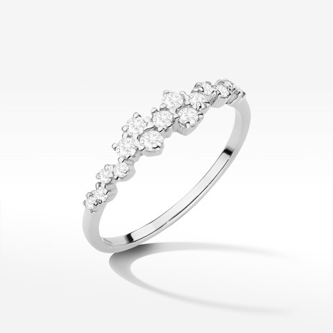 Pierścionek z diamentami 0,326ct białe złoto W0528