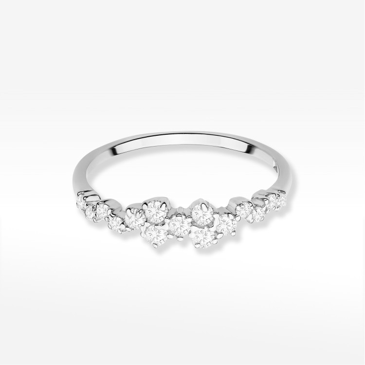 Pierścionek z diamentami 0,326ct białe złoto W0528