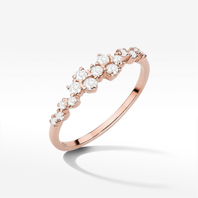 Pierścionek z diamentami 0,326ct różowe złoto W0528