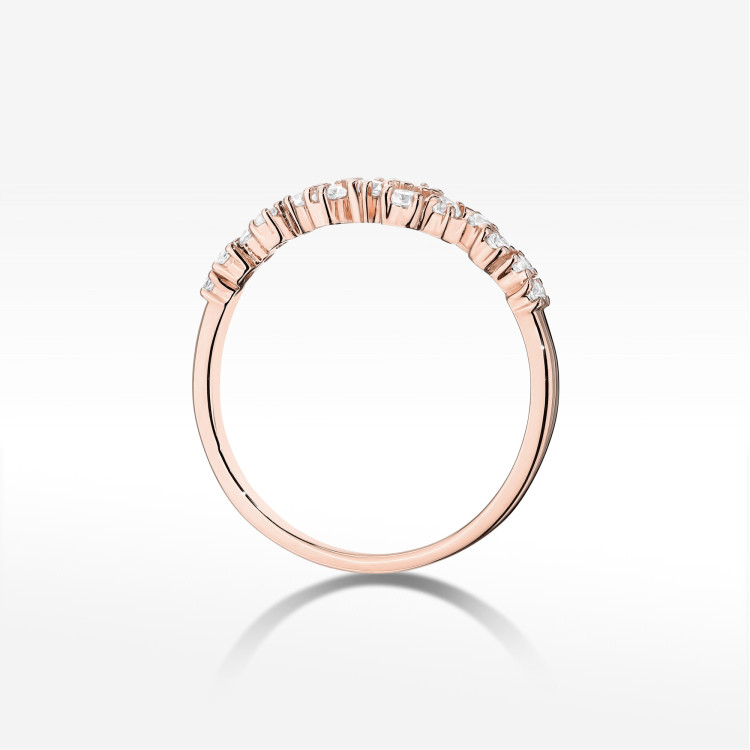 Pierścionek z diamentami 0,326ct różowe złoto W0528