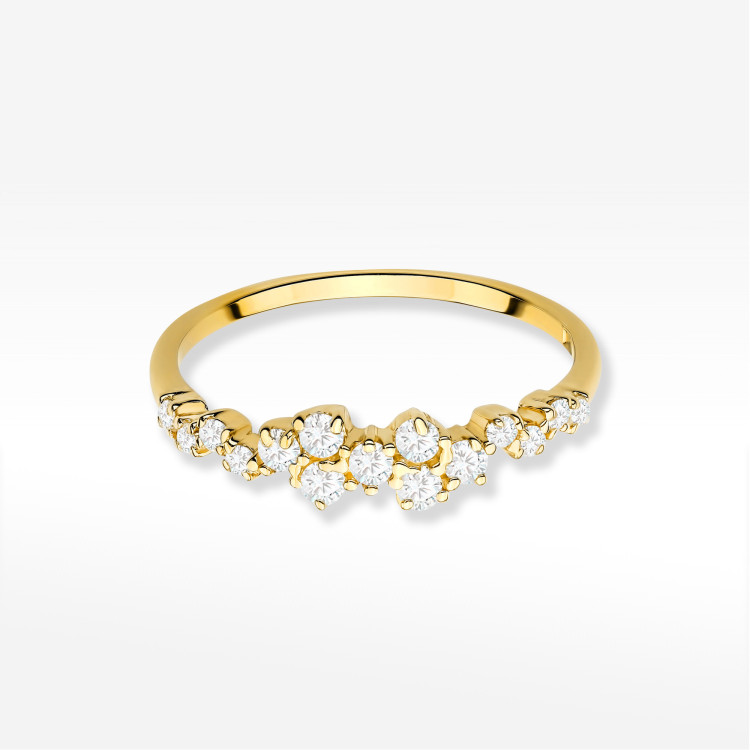Pierścionek z diamentami 0,326ct żółte złoto W0528