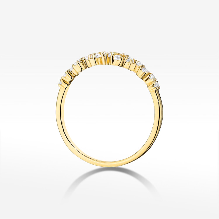 Pierścionek z diamentami 0,326ct żółte złoto W0528