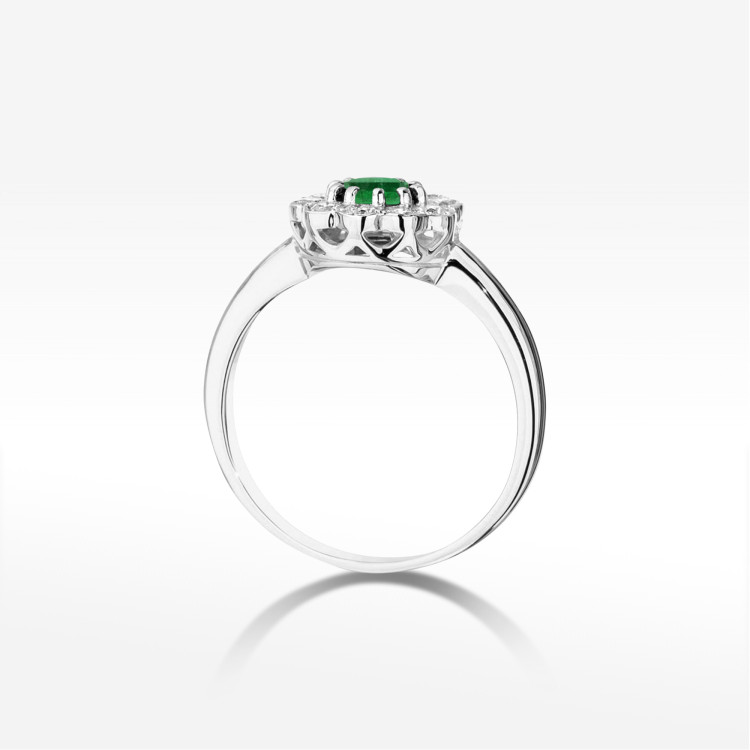 Pierścionek W0529 Szmaragd 0,80ct białe złoto