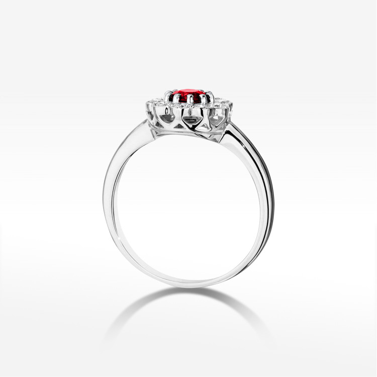 Pierścionek W0529 Rubin 0,90ct białe złoto