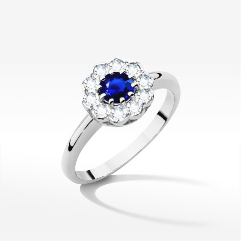Pierścionek W0529 Szafir 0,80ct białe złoto
