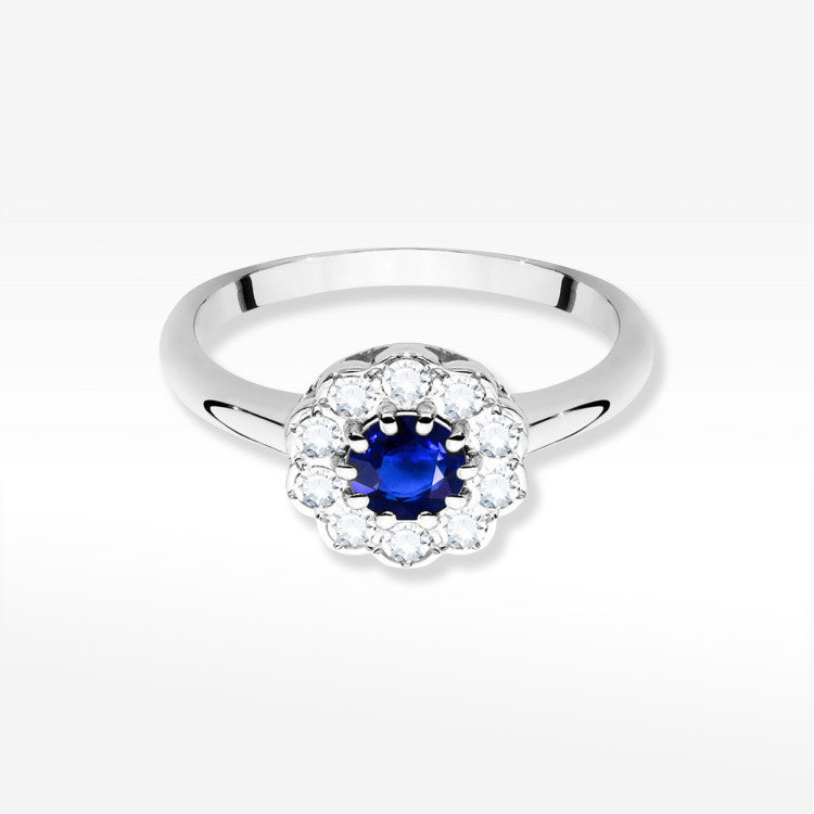 Pierścionek W0529 Szafir 0,80ct białe złoto