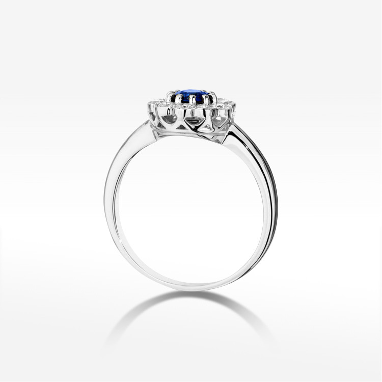 Pierścionek W0529 Szafir 0,80ct białe złoto