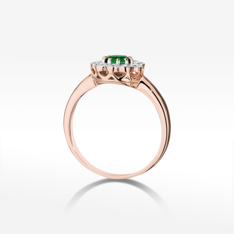 Pierścionek W0529 Szmaragd 0,80ct różowe złoto