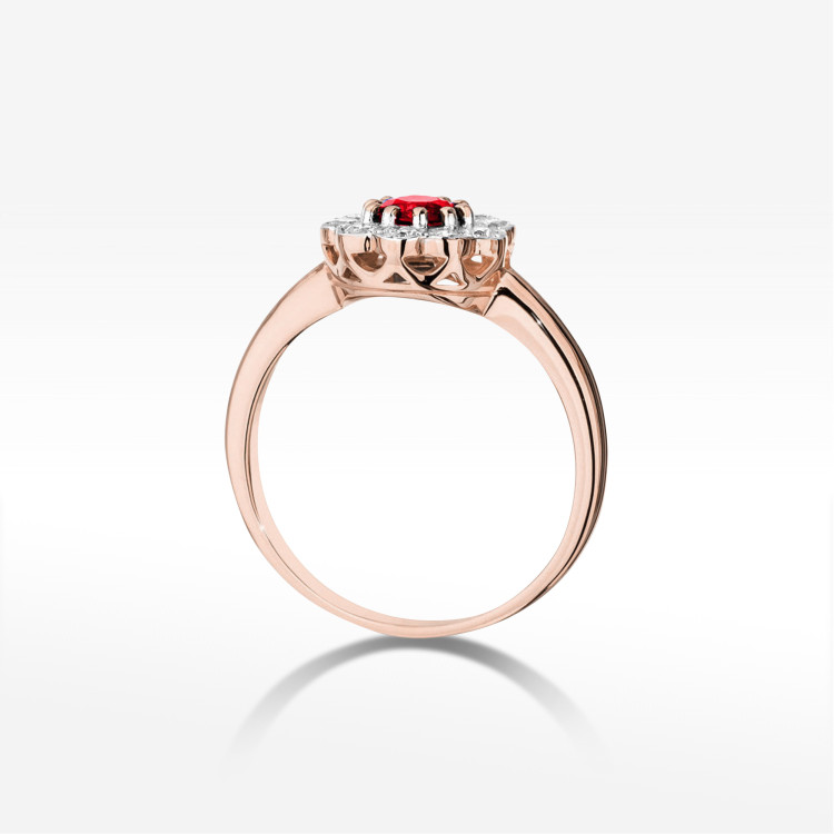 Pierścionek W0529 Rubin 0,90ct różowe złoto