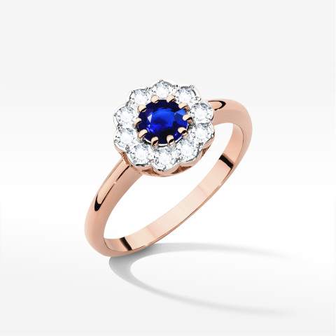 Pierścionek W0529 Szafir 0,80ct różowe złoto