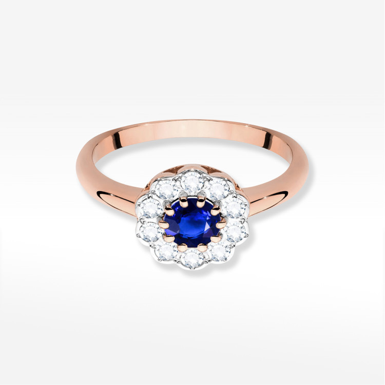 Pierścionek W0529 Szafir 0,80ct różowe złoto