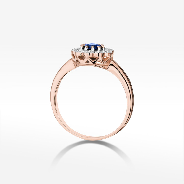 Pierścionek W0529 Szafir 0,80ct różowe złoto