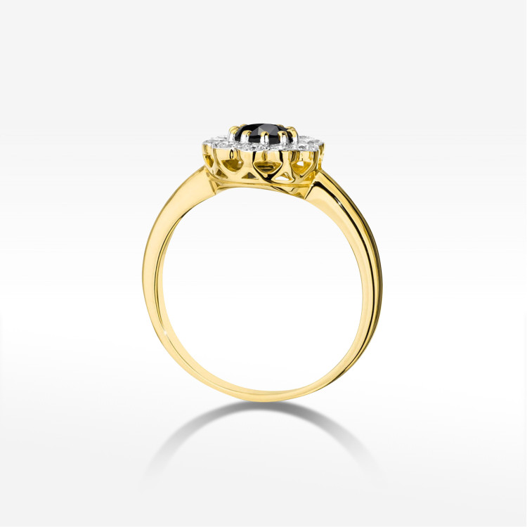 Pierścionek W0529 Czarny Diament 0,80ct żółte złoto