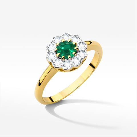 Pierścionek Szmaragd 0,80ct żółte złoto W0529