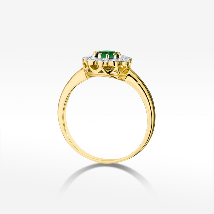 Pierścionek Szmaragd 0,80ct żółte złoto W0529