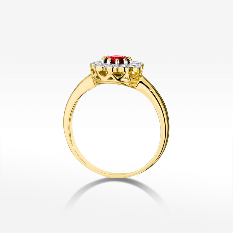 Pierścionek Rubin 0,90ct żółte złoto W0529