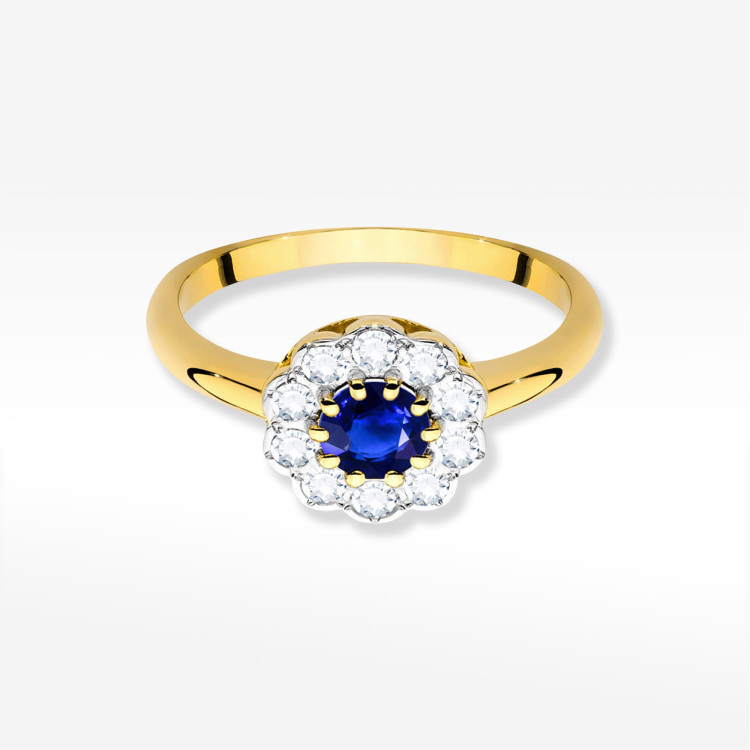 Pierścionek Szafir 0,80ct żółte złoto W0529