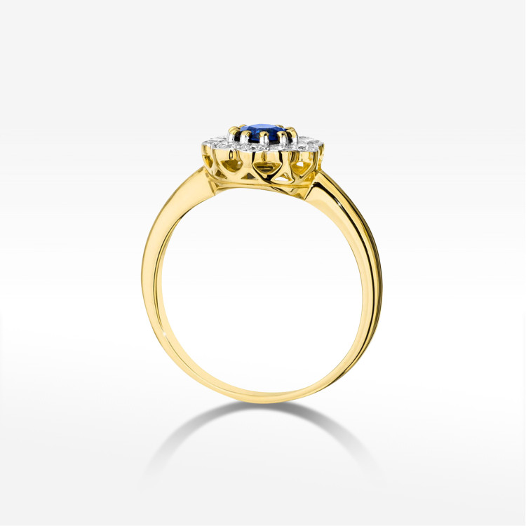 Pierścionek Szafir 0,80ct żółte złoto W0529